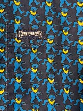 Section 119 x Grateful Dead Blue Dancing Bear Knit Button Down Shirt XXL